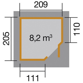 Weka Gartenhaus 229 2,09 x 2,05 m anthrazit