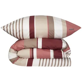 SCHIESSER Rexo Gestreift Altrosa 155 x 220 cm + 80 x 80 cm