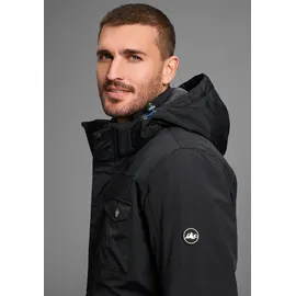 POLARINO Funktionsjacke mit Kapuze Wassersäule 3000 mm, verschweißte Nähte, Gr. 44, schwarz (outdoorjacke aus nachhaltigem material)), , 38084036-44