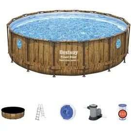 BESTWAY Power Steel Swim Vista Series Frame Pool rund Set 488 x 122 cm inkl. Filterpumpe