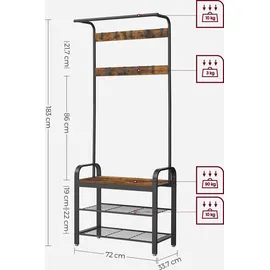 VASAGLE Garderobenständer HSR40B Braun