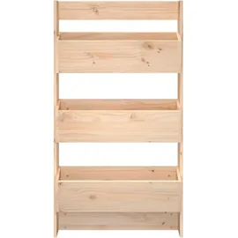 vidaXL Wand-pflanzkübel mit 3 Fächern 60x18,5x110 cm Massivholz Kiefer