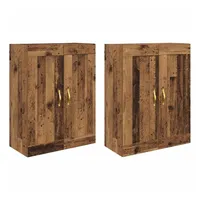 vidaXL Wandmontierter Schrank 2 pcs Altholz 69,5 x 34 x 90 cm