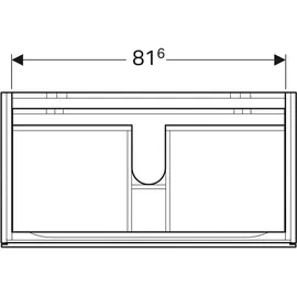 Geberit Xeno2 88x53x46,2cm, hochgl./we, m 2 Schubladen