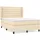 vidaXL Boxspringbett mit Matratze Creme 140x200 cm Stoff