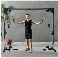 Sportnow Kabelzugstation Stahl Schwarz 245L x 85B x 207H