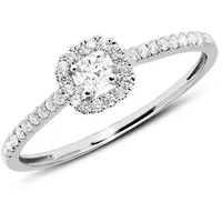 Unique Verlobungsring Diamantring 14K Weißgold (Größe: 52mm) silberfarben 52