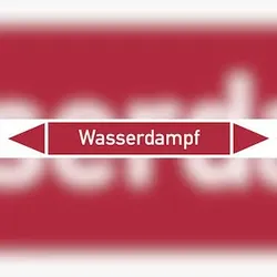 Rohrleitungskennzeichen Wasserdampf - 270x37 mm Folie selbstklebend