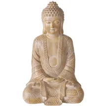 Boltze home Buddha, Braun, Kunststoff, 23.3x48.9x30.7 cm, Dekoration, Skulpturen & Dekoobjekte, Buddha Figuren