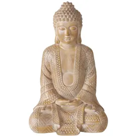 Boltze home Buddha, Braun, Kunststoff, 23.3x48.9x30.7 cm, Dekoration, Skulpturen & Dekoobjekte, Buddha Figuren