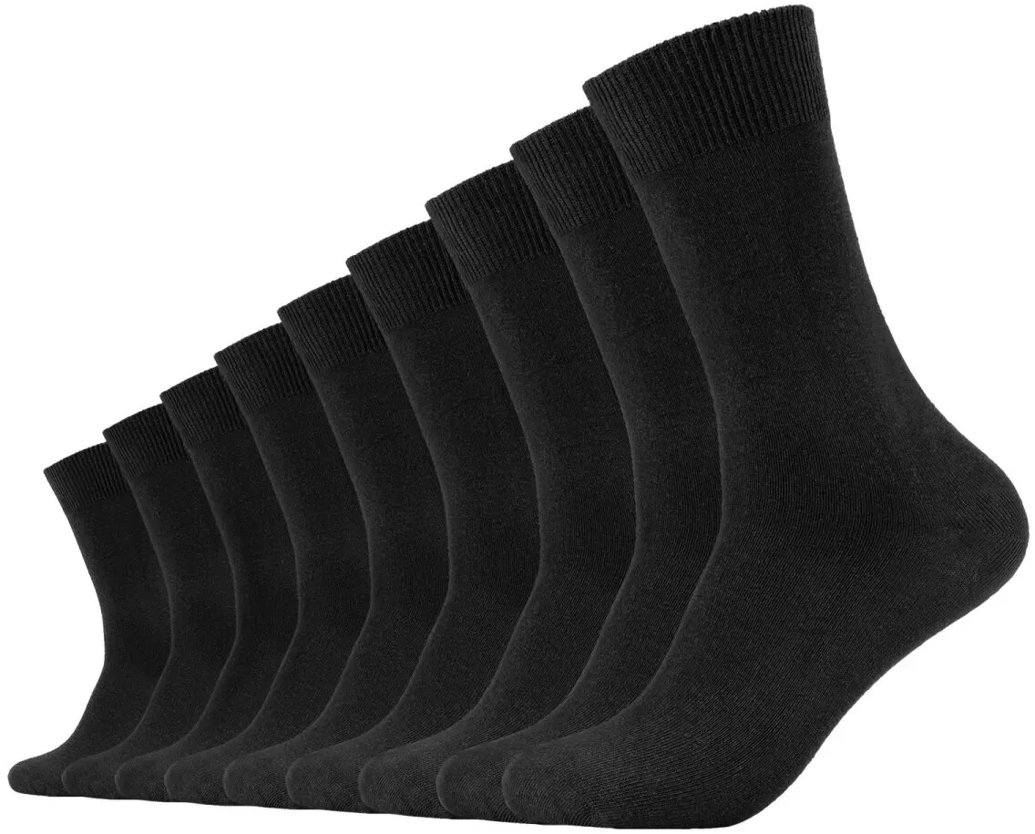 Camano Unisex Socken - Comfort Socks, einfarbig, 9er Pack Schwarz 39-42