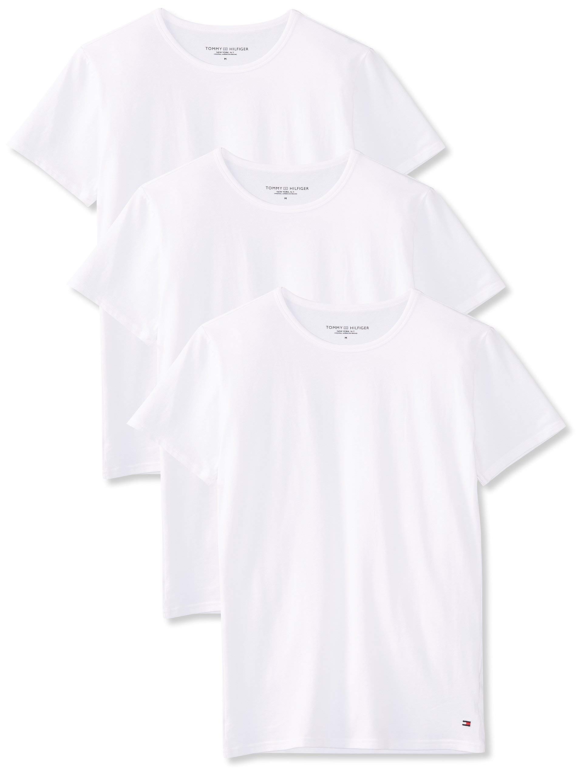 Tommy Hilfiger Herren T-Shirt Kurzarm Rundhalsausschnitt (3er Pack), Weiß (White), XL