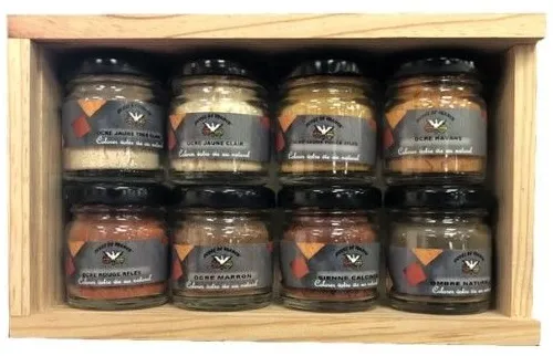 Ocres de France Pigmentsortiment Ocker - 1 Holzkästchen