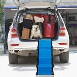 Hundetreppe - Gelenkschonend für Haustiere - Hochwertiger Hunderampe Auto - Klappbar und leicht zu verstauen - Hundeleiter mit verstellbaren Stufen (139 * 45 * 76 cm-blau)