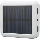 Solar Phone Power Bank, 20000 MAh Solar Power Bank mit 2 USB-Anschlüssen, USB-C-Anschlüssen, Micro-USB-Anschlüssen, Solar Power Bank mit Ladekabel, Zum Wandern, Angeln und Reisen (Weiß)