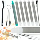 OEM Rosfix 5x Stiftfilter Weiß 60 Mesh + 1x Filter 30 Mesh + Reinigungsset 17tlg – Für Farbspritzgeräte Professionelle Malerei