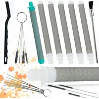 OEM Rosfix 5x Stiftfilter Weiß 60 Mesh + 1x Filter 30 Mesh + Reinigungsset 17tlg – Für Farbspritzgeräte Professionelle Malerei
