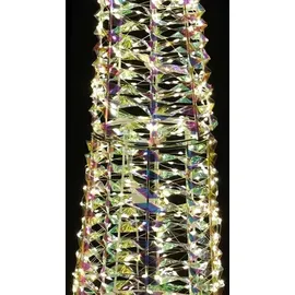 Dekoleidenschaft LED Kegel "Rainbow" 1,50 m hoch, 1440 warmweiße Lichter, Weihnachtsbaum, Outdoor Beleuchtung, Lichterbaum, Lichterpyramide, Gartendeko für Draußen - Bunt