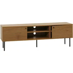 Mendler TV-Rack HWC-N78, Lowboard TV-Schrank, skandinavischer Stil Metall Holz Melamin MVG 50x150x40cm ~ natur