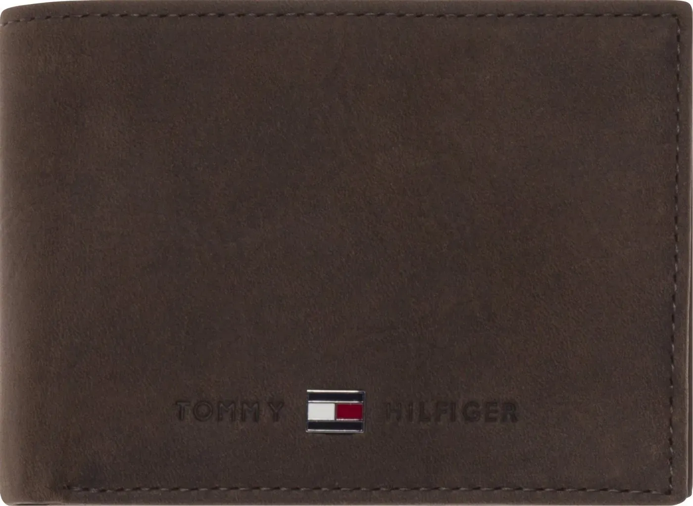 Tommy Hilfiger Geldbörse JOHNSON MINI CC FLAP COIN POCKET, aus hochwertigem Leder braun