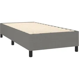 vidaXL Boxspringbett mit Matratze & LED Dunkelgrau 90x200 cm Stoff