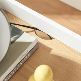 [en.casa] Nachtschrank Kuorshare 55 x 42 x 37 cm Weiß/Eicheoptik