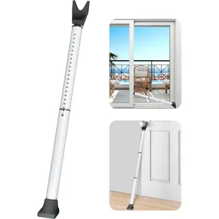 Tür Sicherheitsstange, Weiß 1-Pack Erweiterter Sicherheitsstange für Türen, Heavy Duty Türsicherung, Einstellbarer Balkontür Sicherung, Einbruchschutz Fenster, Tür Sicherheit für Zuhause, Wohnung
