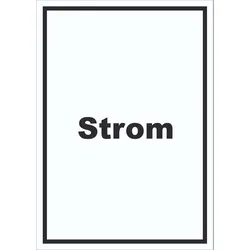 Strom Schild mit Text Anschluss hochkant A1 (594x841mm)