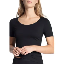 CALIDA Unterhemd "Natural Comfort", Damen, Gr. M (44/46), N-Gr, schwarz, Single Jersey, Obermaterial: 92% Baumwolle, 8% Elasthan, unifarben, normal, Rundhals, Unterhemden Unterhemd, mit Rundhals und reduzierter Pillingbildung