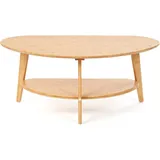 needs&wants needs&wants® Couchtisch Bambus oval halbrund Wohnzimmertisch Holz natur, Sofatisch dreibein mit Ablage Stauraum