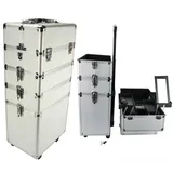 Schminkkoffer Kosmetik Friseurwagen Kosmetikkoffer 4 in 1 Silber