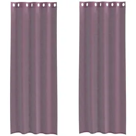 vidaXL Voile Vorhänge mit Ösen 2 Stk. Lila 140x260 cm