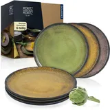 Moritz&Moritz MoritzundMoritz Teller Vida, Dinnerteller, Porzellan, rund, Ø 27 cm, vintage bunt, 6 Stück