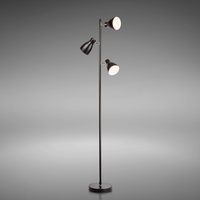 B.K.Licht - Stehlampe Vintage mit Fußtaster, schwenkbar, E27 Fassung,