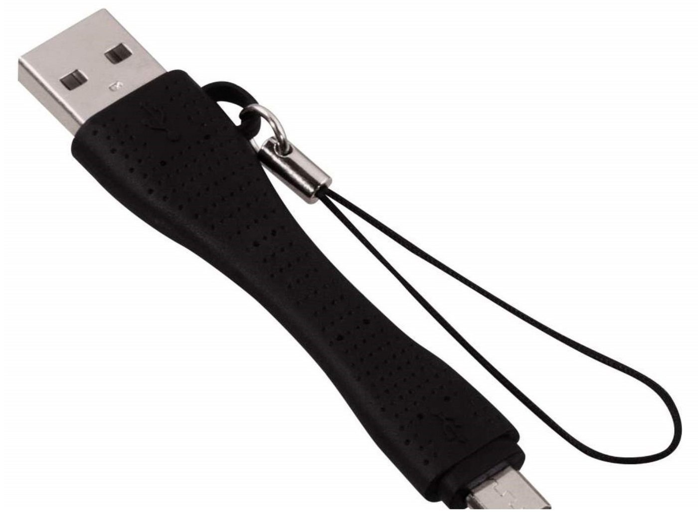 Hama 6cm Lade-Kabel Kurz Daten-Kabel Micro-USB Adapter Smartphone-Kabel, Micro-USB, USB, Kurz schwarz