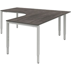 röhr Winkel-Schreibtisch links »Objekt Plus« ohne Aufbau grau, 180x82x80 cm