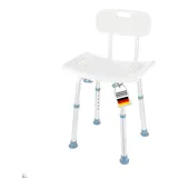 Karat Duschhocker Jonah Höhenverstellbar mit Rückenlehne weiß