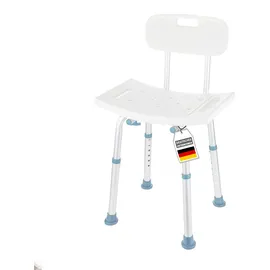 Karat Duschhocker Jonah Höhenverstellbar mit Rückenlehne weiß