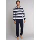 SCHIESSER Pyjama »"Dark Sapphire"«, (2 tlg.), mit Blockringeln, Gr. 62 (5XL), 803-dunkelblau, , 36396049-62