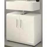 inn.furn Waschbeckenunterschrank weiß Hochglanz Badezimmer Unterschrank 60 x 54 cm Waschtisch Hunter