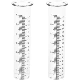 Housoutil Regenmesser Ersatzglas, 2Pcs Regenmesser Glas Ersatz, Regen Messbecher Garten Für Wetterbeobachtungen, Gartenbewässerung, Schulexperimente
