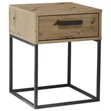 Livetastic Nachtschrank, Schwarz, Eiche Artisan, Kunststoff, 1 Schubladen, 40x52x38.5 cm, Schlafzimmer, Nachttische