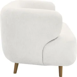Home Affaire 2-Sitzer HOME AFFAIRE "Tistam Runde Form", weiß, B:160cm H:73cm T:86cm, 95% Polyester, 5% Nylon, Sofas, perfektes Einzelstück, organische Form, Füße aus massivem Holze
