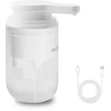 Mamiddle Seifenspender Automatisch mit Sensor Infrarot Seifenspender Elektrischer IPX5 Wasserdicht USB-C Aufladung für Küche & Bad (Transluzentes Weiß - Flüssigetyp)