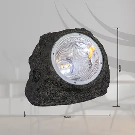 GLOBO LED-Solaraußenleuchte in Steinoptik Grau 3 Stk.