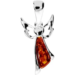 Ketten-Anhänger OSTSEE-SCHMUCK "Ostsee-Schmuck Anhänger kleiner Engel Anhänger kleiner Engel", weiß, Schmuckanhänger, Damen, 27 x 12mm, Silber 925 (Sterlingsilber), 1.5 g