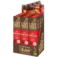 Lovechock Bio rohe Schokolade Bars, Pur-Kakaonibs 12x40 g