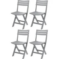 Gartenstuhl Stuhl Klappstuhl 4 Stk. Grau 78x44x42cm Klappbar Sitzen Garten Balkon