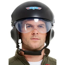 Smiffys Kostüm Top Gun Pilotenhelm Deluxe, Super aufwendiger Helm aus dem Kultfilm mit Tom Cruise! schwarz
