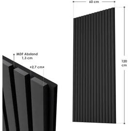 Juskys Wandpaneele Akustik Eiche Dunkelgrau 4 St.